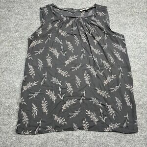 LOFT Women's Gray Floral Sleeveless Blouse Top Sz.Small Workwear